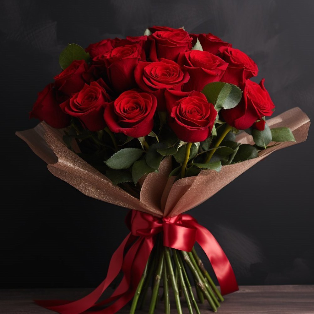 Букет роз 21 красная роза